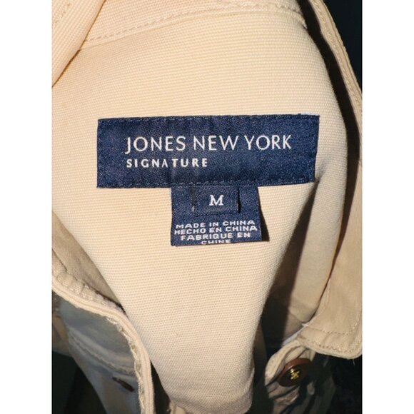 Jones New York Signature Beige Jacket M Cotton/Spandex Structured Old Money Work - Picture 8 of 13